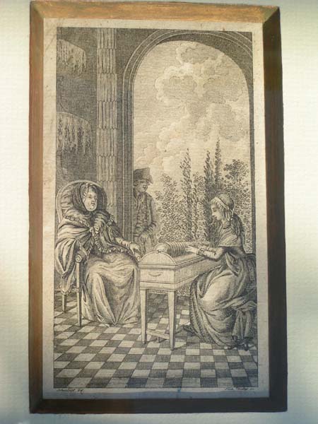 gravure Cecilia Davies glassharmonica comtesse de Brionne - collection Thomas Bloch